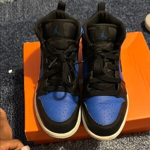 Jordan Black and Blue High-Top Sneakers